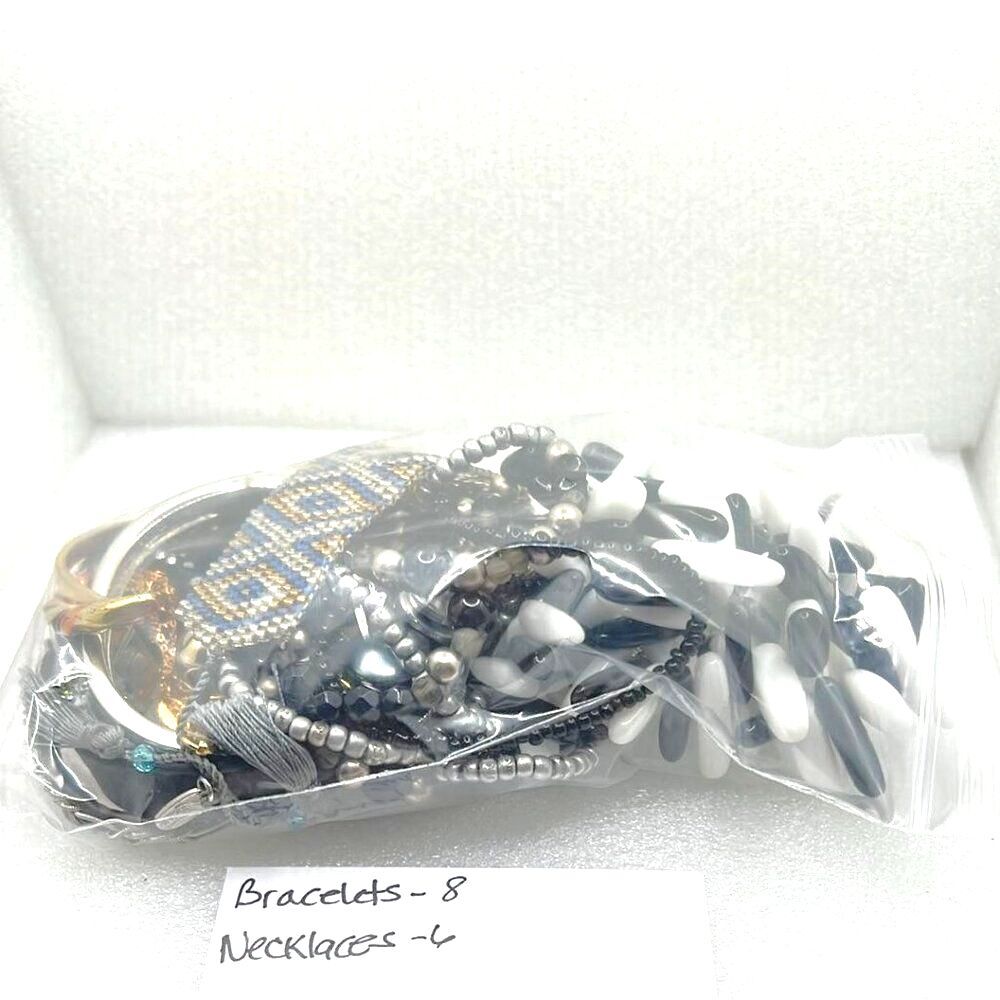 Costume Jewelry Lot - 8 Bracelets/6 Necklaces